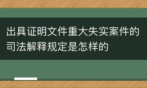出具证明文件重大失实案件的司法解释规定是怎样的