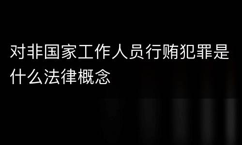对非国家工作人员行贿犯罪是什么法律概念
