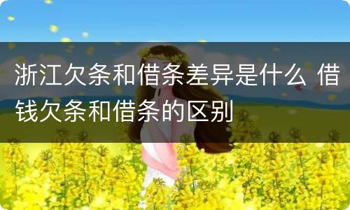 浙江欠条和借条差异是什么 借钱欠条和借条的区别