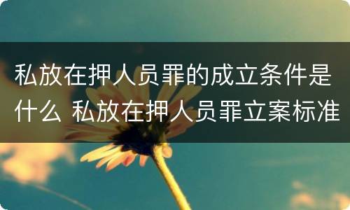 私放在押人员罪的成立条件是什么 私放在押人员罪立案标准