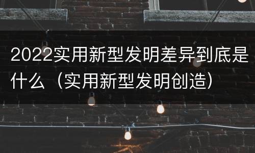 2022实用新型发明差异到底是什么（实用新型发明创造）