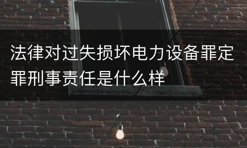 法律对过失损坏电力设备罪定罪刑事责任是什么样