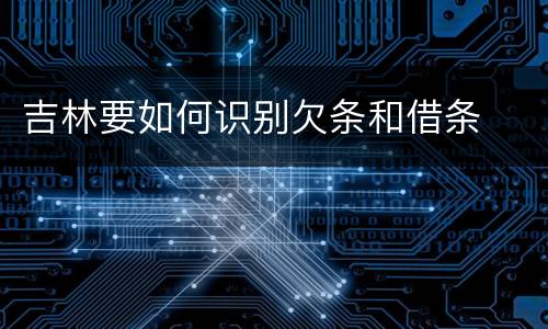 吉林要如何识别欠条和借条
