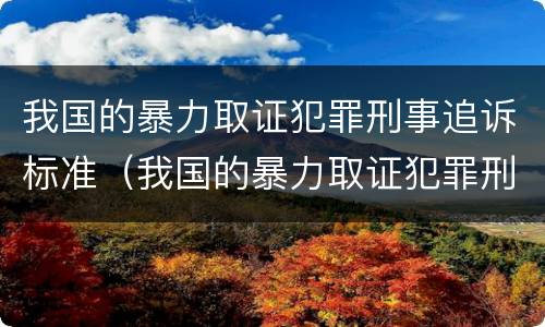 我国的暴力取证犯罪刑事追诉标准（我国的暴力取证犯罪刑事追诉标准是多少）