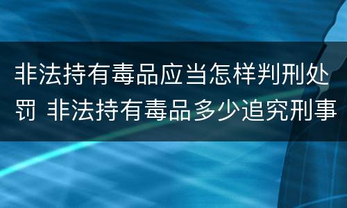 非法持有毒品应当怎样判刑处罚 非法持有毒品多少追究刑事责任