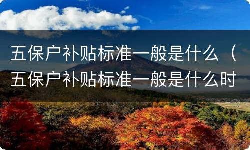 五保户补贴标准一般是什么（五保户补贴标准一般是什么时候发放）