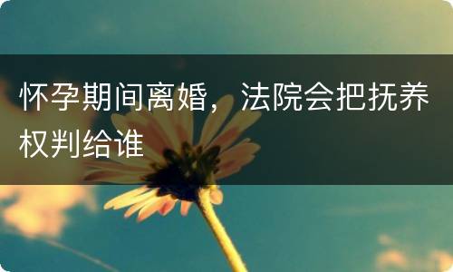 怀孕期间离婚，法院会把抚养权判给谁