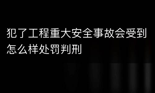 犯了工程重大安全事故会受到怎么样处罚判刑