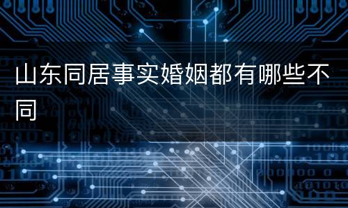 山东同居事实婚姻都有哪些不同