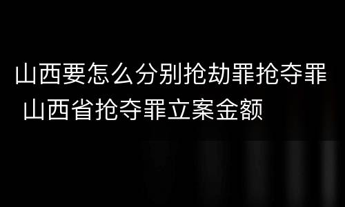 山西要怎么分别抢劫罪抢夺罪 山西省抢夺罪立案金额