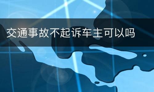 交通事故不起诉车主可以吗