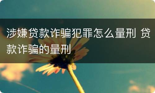 涉嫌贷款诈骗犯罪怎么量刑 贷款诈骗的量刑