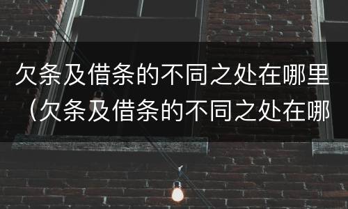 欠条及借条的不同之处在哪里（欠条及借条的不同之处在哪里呢）