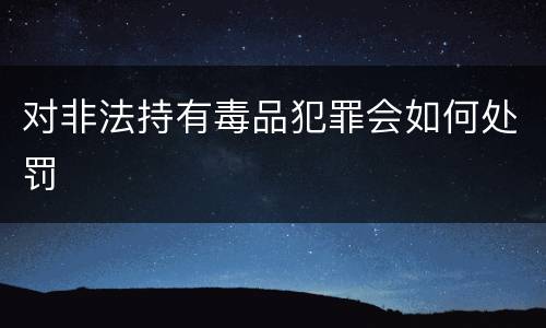 对非法持有毒品犯罪会如何处罚