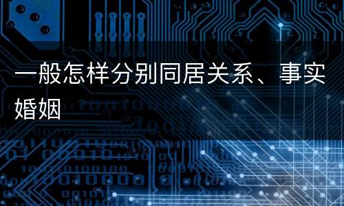 一般怎样分别同居关系、事实婚姻