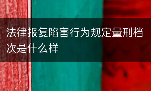 法律报复陷害行为规定量刑档次是什么样