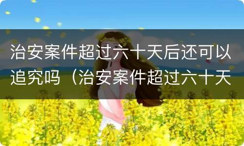 治安案件超过六十天后还可以追究吗（治安案件超过六十天后还可以追究吗法律）