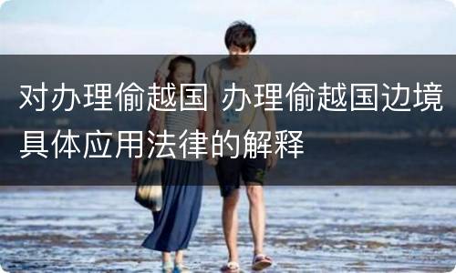 对办理偷越国 办理偷越国边境具体应用法律的解释