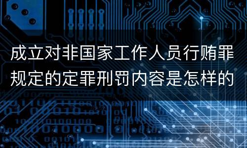 成立对非国家工作人员行贿罪规定的定罪刑罚内容是怎样的