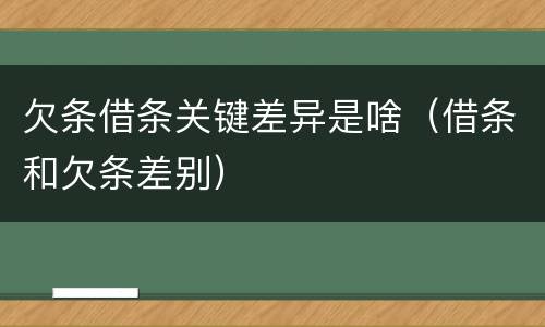 欠条借条关键差异是啥（借条和欠条差别）