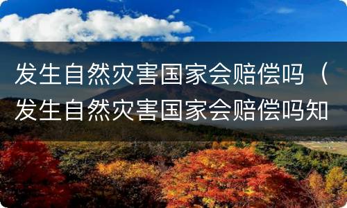 发生自然灾害国家会赔偿吗（发生自然灾害国家会赔偿吗知乎）
