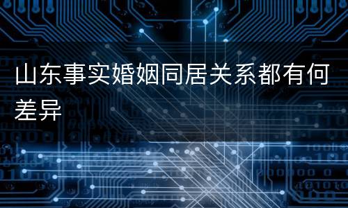 山东事实婚姻同居关系都有何差异