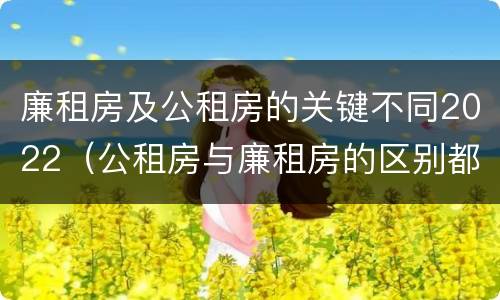 廉租房及公租房的关键不同2022(公租房与廉租房的区别都在此,别再搞错了!)