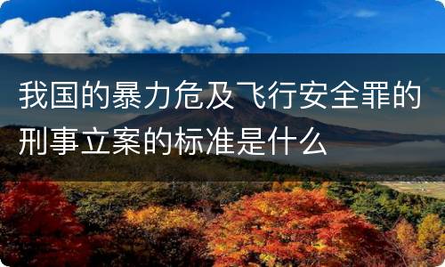 我国的暴力危及飞行安全罪的刑事立案的标准是什么
