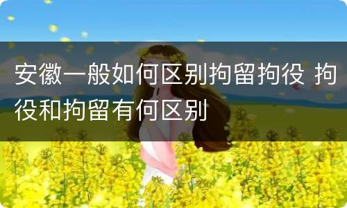 安徽一般如何区别拘留拘役 拘役和拘留有何区别