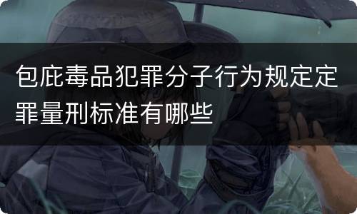 包庇毒品犯罪分子行为规定定罪量刑标准有哪些