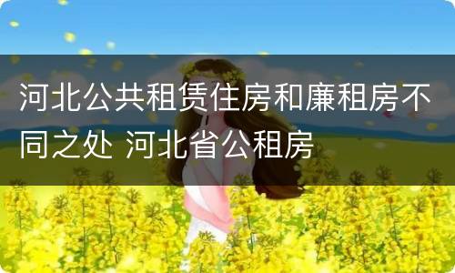河北公共租赁住房和廉租房不同之处 河北省公租房