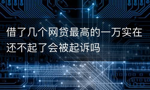 借了几个网贷最高的一万实在还不起了会被起诉吗