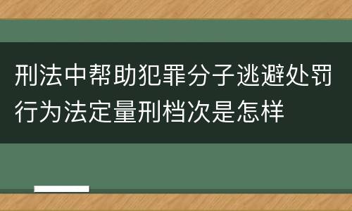 刑法中帮助犯罪分子逃避处罚行为法定量刑档次是怎样