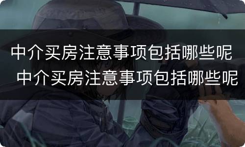 中介买房注意事项包括哪些呢 中介买房注意事项包括哪些呢知乎