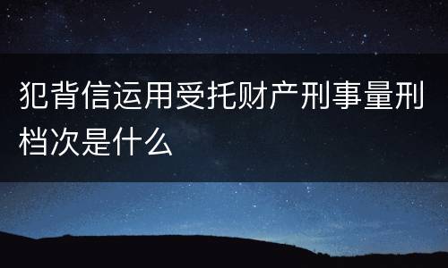 犯背信运用受托财产刑事量刑档次是什么