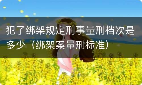 犯了绑架规定刑事量刑档次是多少（绑架案量刑标准）