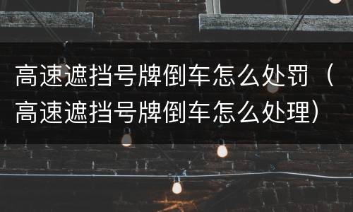 高速遮挡号牌倒车怎么处罚（高速遮挡号牌倒车怎么处理）