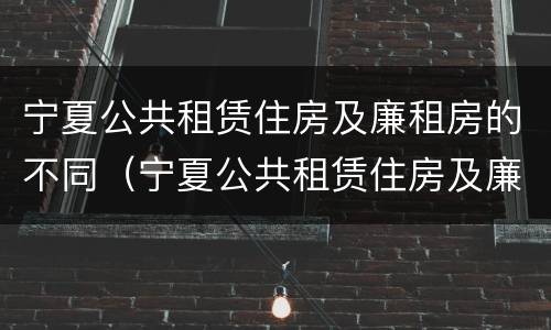 宁夏公共租赁住房及廉租房的不同（宁夏公共租赁住房及廉租房的不同条件）