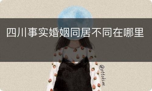 四川事实婚姻同居不同在哪里
