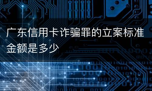 广东信用卡诈骗罪的立案标准金额是多少