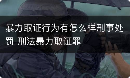 暴力取证行为有怎么样刑事处罚 刑法暴力取证罪