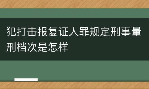 犯打击报复证人罪规定刑事量刑档次是怎样
