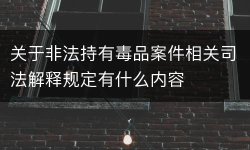 关于非法持有毒品案件相关司法解释规定有什么内容