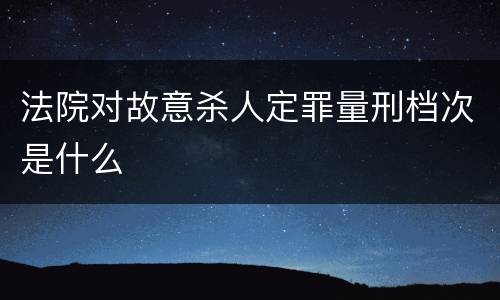 法院对故意杀人定罪量刑档次是什么