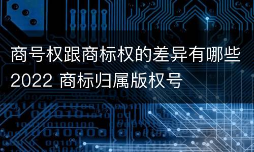 商号权跟商标权的差异有哪些2022 商标归属版权号