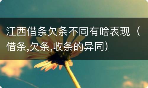 江西借条欠条不同有啥表现（借条,欠条,收条的异同）