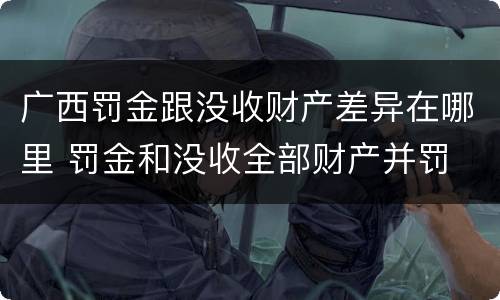 广西罚金跟没收财产差异在哪里 罚金和没收全部财产并罚