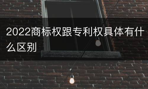 2022商标权跟专利权具体有什么区别