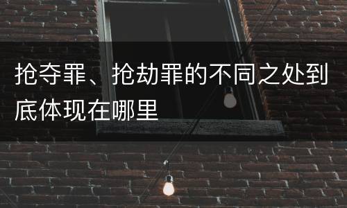 抢夺罪、抢劫罪的不同之处到底体现在哪里