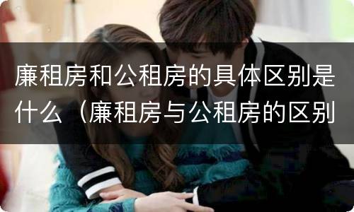 廉租房和公租房的具体区别是什么（廉租房与公租房的区别在哪里）